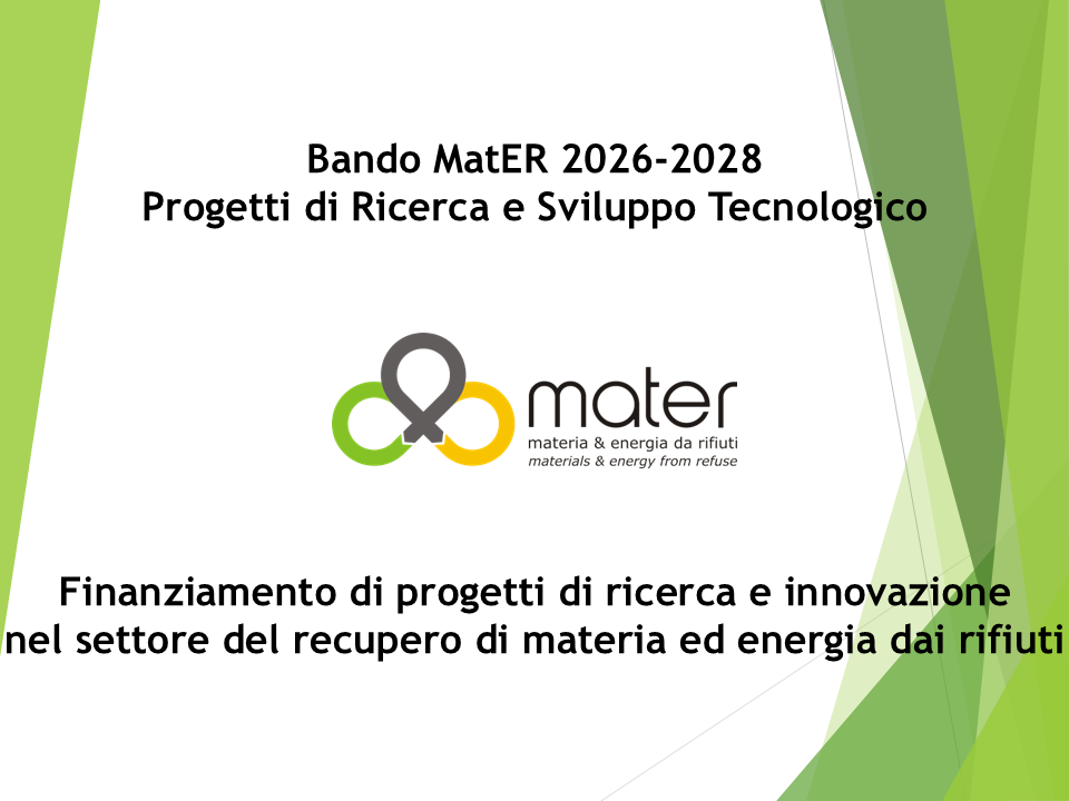 Bando MatER 2026–2028 - Progetti di Ricerca e Sviluppo Tecnologico
